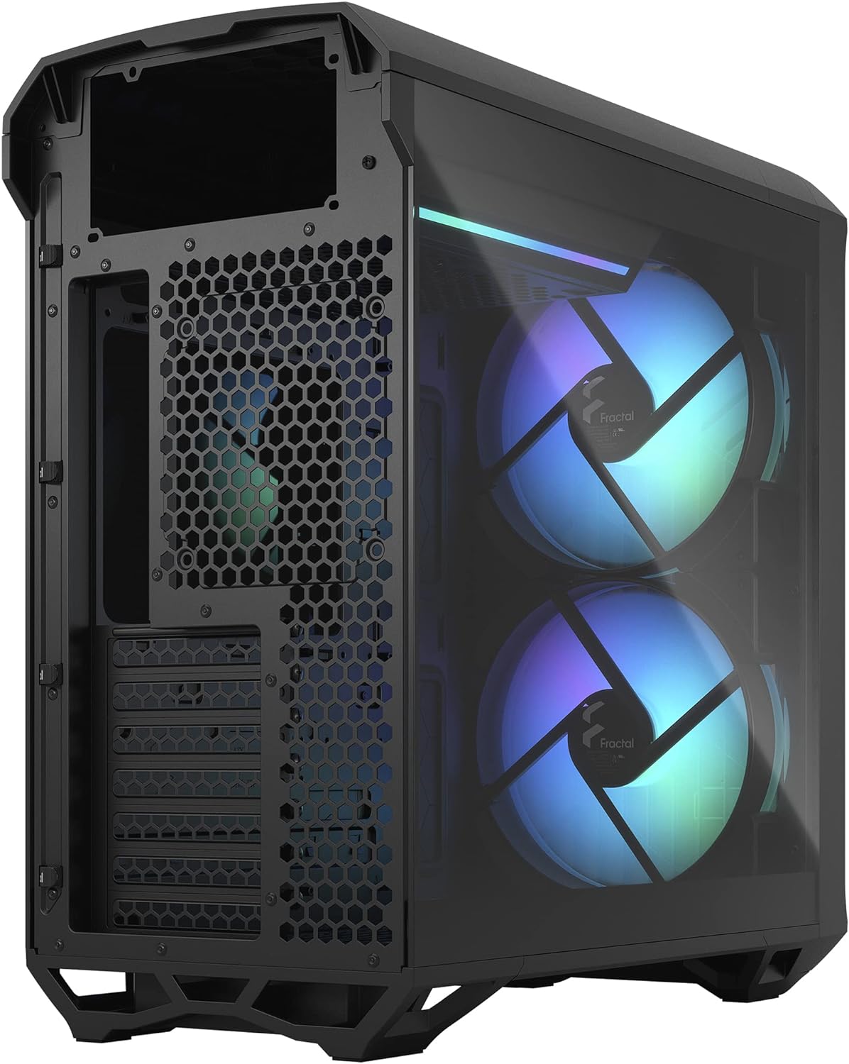 Fractal Design Torrent Compact RGB Black - Light Tint Tempered Glass Side Panels - Open Grille for Maximum air Intake - Two 180mm RGB PWM Fans