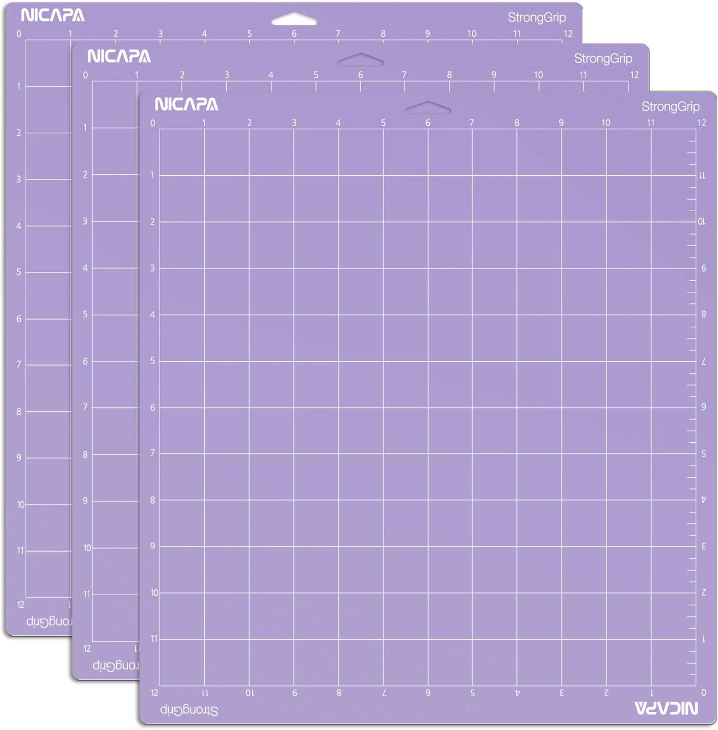12x12 inch Standard Grip Cutting Mat for Cricut Maker 3/Maker/Explore 3/Air 2/Air/One (3 Pack) Standard Adhesive Sticky Green Quilting Replacement Cut Mats