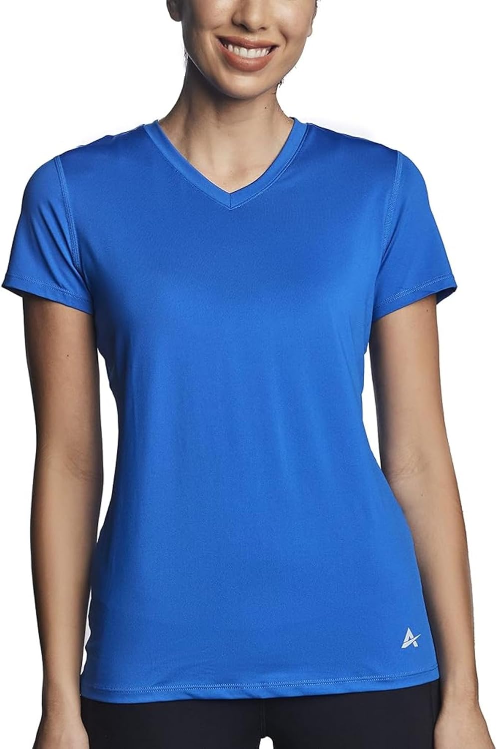 Arctic Cool Women's V-Neck Instant Cooling Moisture Wicking Performance UPF 50+ Short Sleeve Workout Shirt