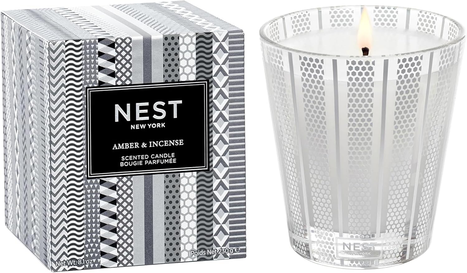 NEST New York Scented Classic Candle, Grapefruit - 8.1 oz - Up to 60-Hour Burn Time - Reusable Glass Vessel