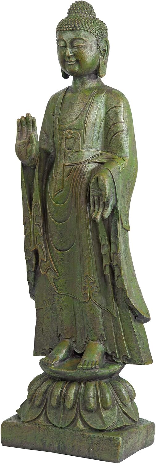 Design Toscano Jolly Hotei Laughing Man Asian Decor Indoor/Outdoor Garden Statue, 26 inches tall, Cast Stone Resin, Two Tone Stone Finish