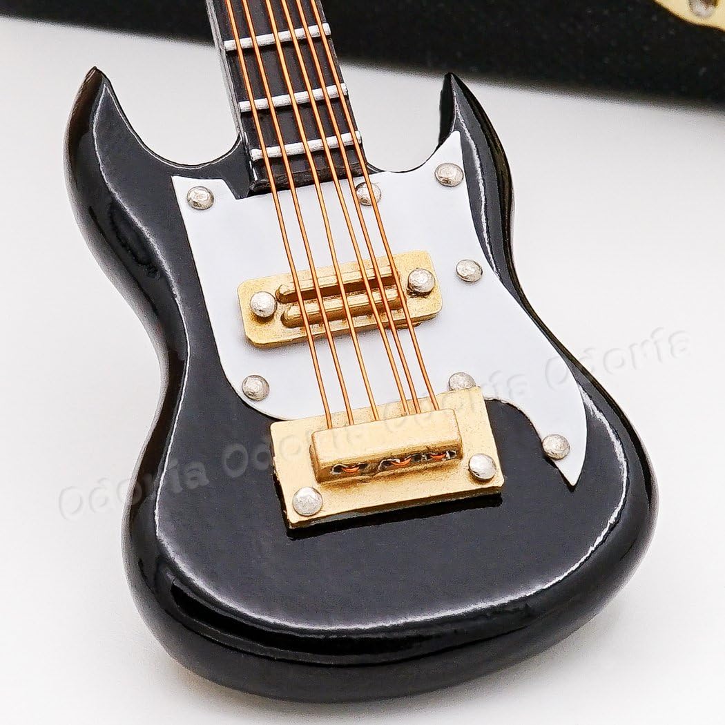 Odoria 1/12 Miniature Electric Guitar Dollhouse Musical Instruments Accessories, Red