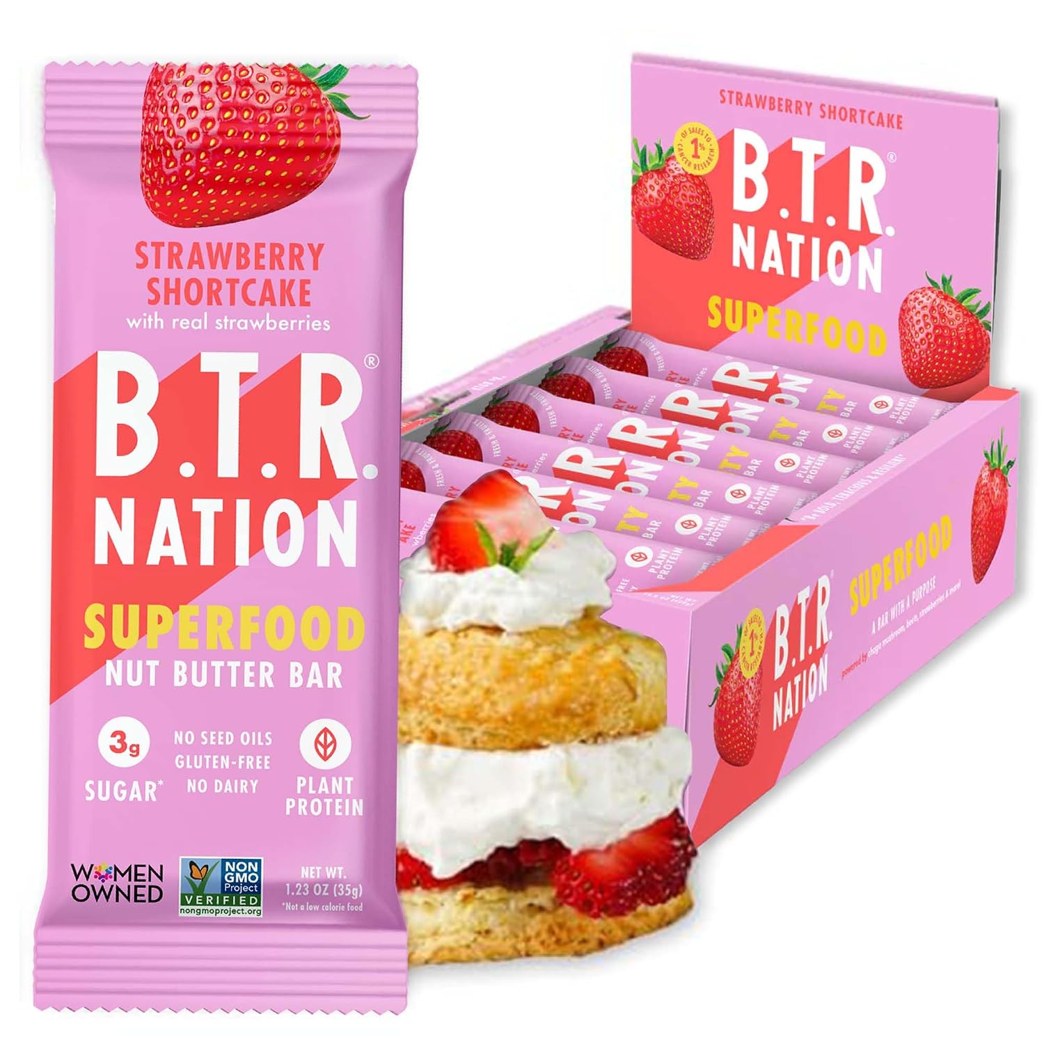 B.T.R Nation - Superfood Protein Bar Dark Chocolate - Vegan - 12 Bars