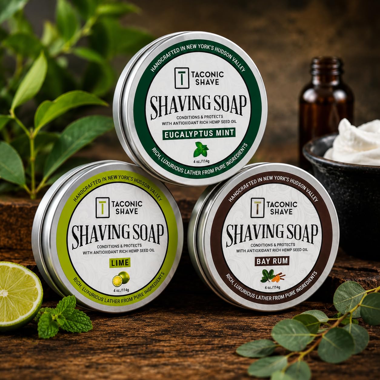 Taconic Lavender Natural Shaving Soap Puck, Rich Lather | Calming lavender aroma pairs with moisturizing natural oils to build rich protective lather for a comfortable wet shave.