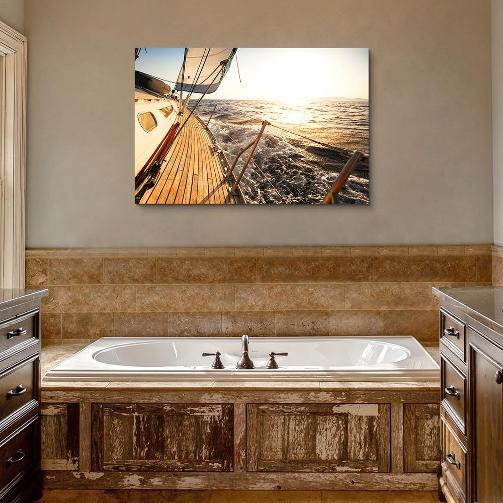 Hardy Gallery Ocean Wave Canvas Wall Art Coastal Decor 16x11 Inch