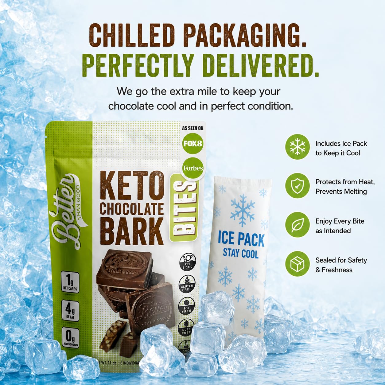 Better Than Good Chocolate Bark Bites, Sugar Free Candy Snack, 2-Pack