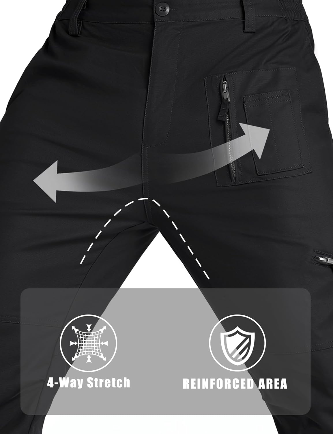 CRYSULLY Mens Tactical Cargo Pants Ripstop Cotton Military Hiking Work