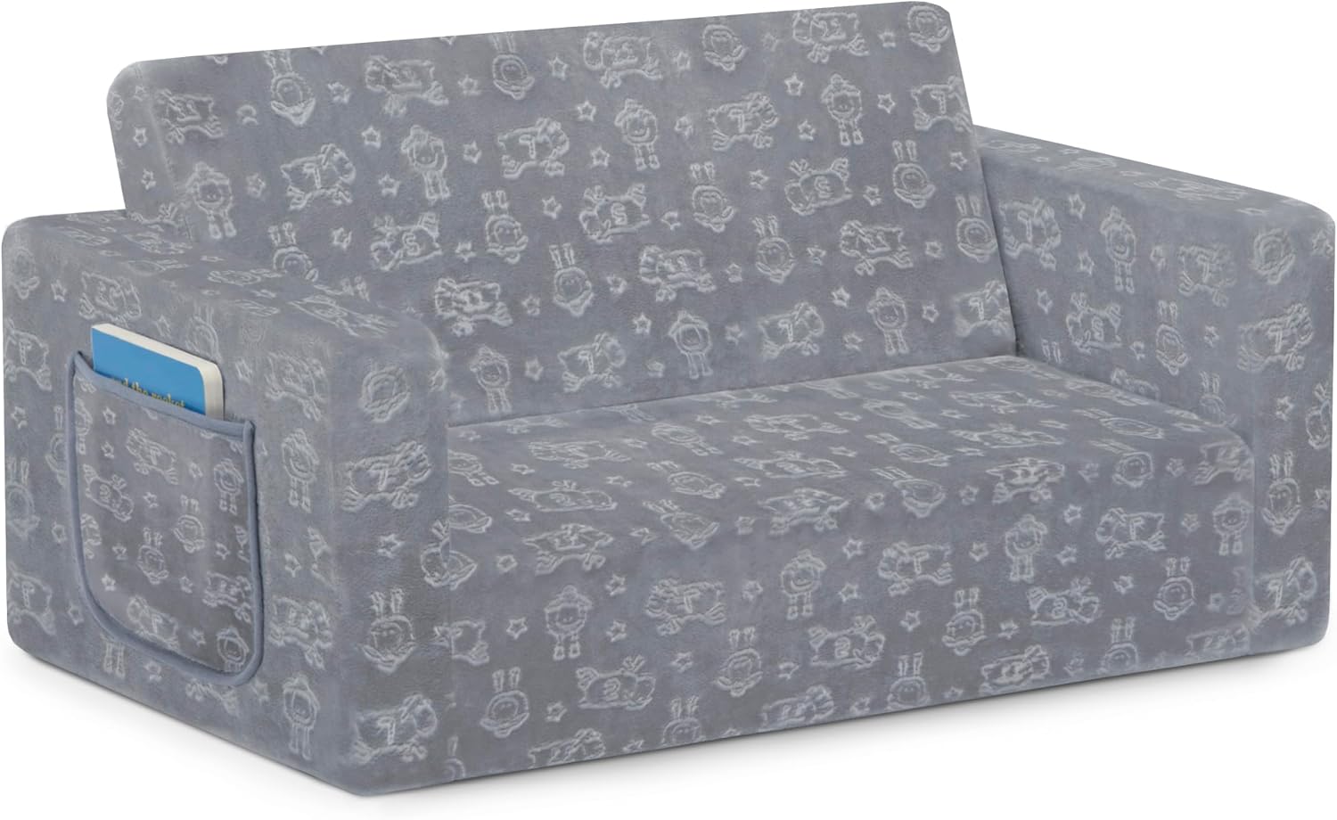 Delta Children - Serta Perfect Sleeper Kids 2-Seater Sofa, Convertible 2-in-1 Flip Open Toddler Couch Sleeper, Foam Chair for Playroom & Bedroom