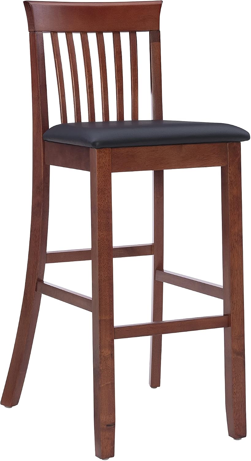 Linon Torino Collection Craftsman Counter Stool, 17.25"W x 19.5"D x 37"H, Black