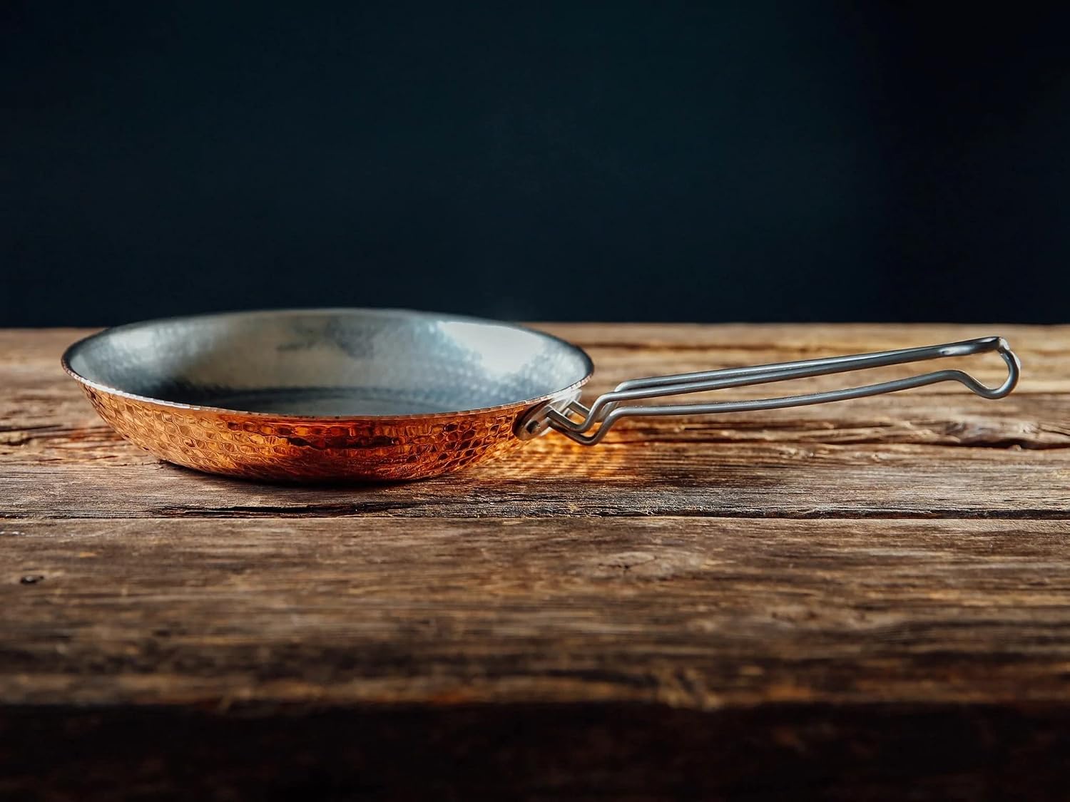 Sertodo Copper Skillet Pan | 8 inch Diameter | Patented Stainless Steel Handle System | Naturally Non-Stick Tin Lining