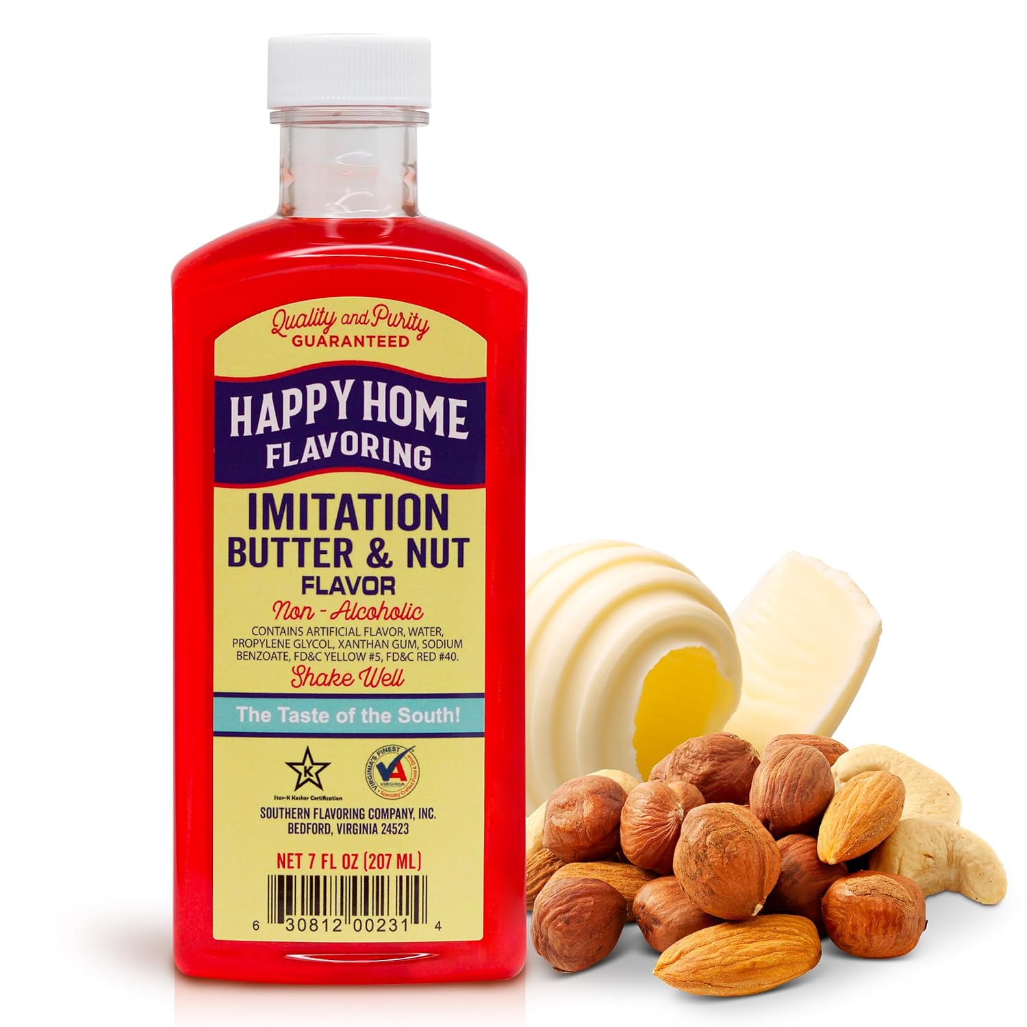 Happy Home Imitation Clear Butter Flavoring, Non-Alcoholic, Certified Kosher, 7 oz.