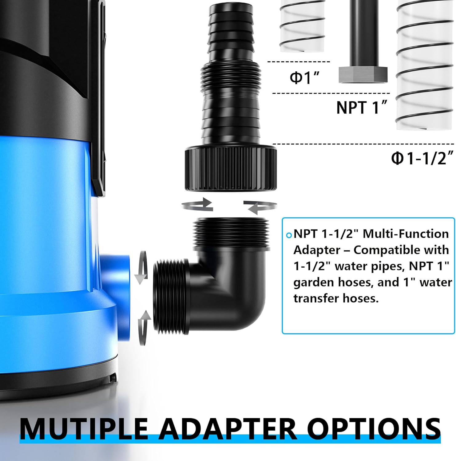 FOTING Sump Pump 3/4HP Automatic Submersible Water Pump