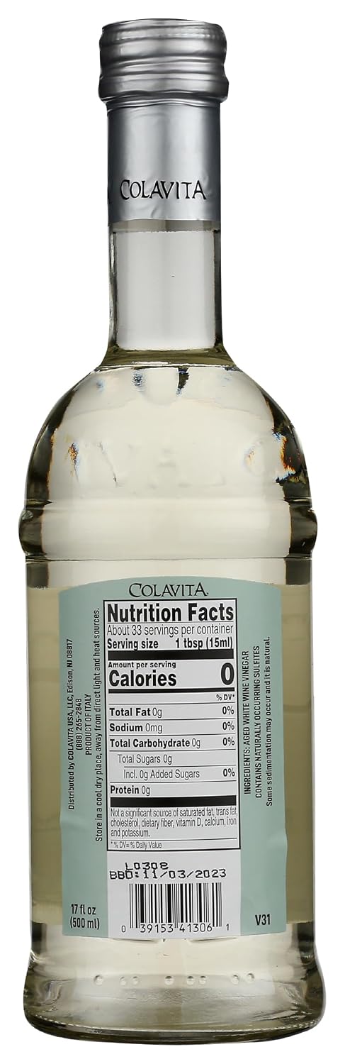Colavita Wine Vinegar - Aged White Wine Vinegar, 17 Fl Oz