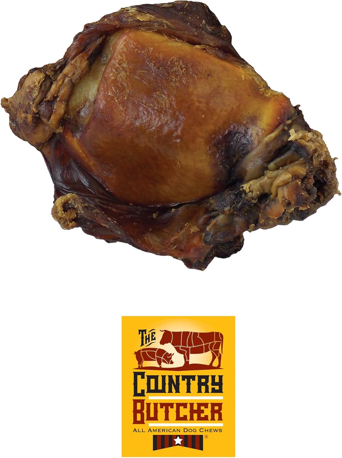 THE COUNTRY BUTCHER Crown Knuckle Beef Dog Bones, Natural Chew, USA, 4 Ct