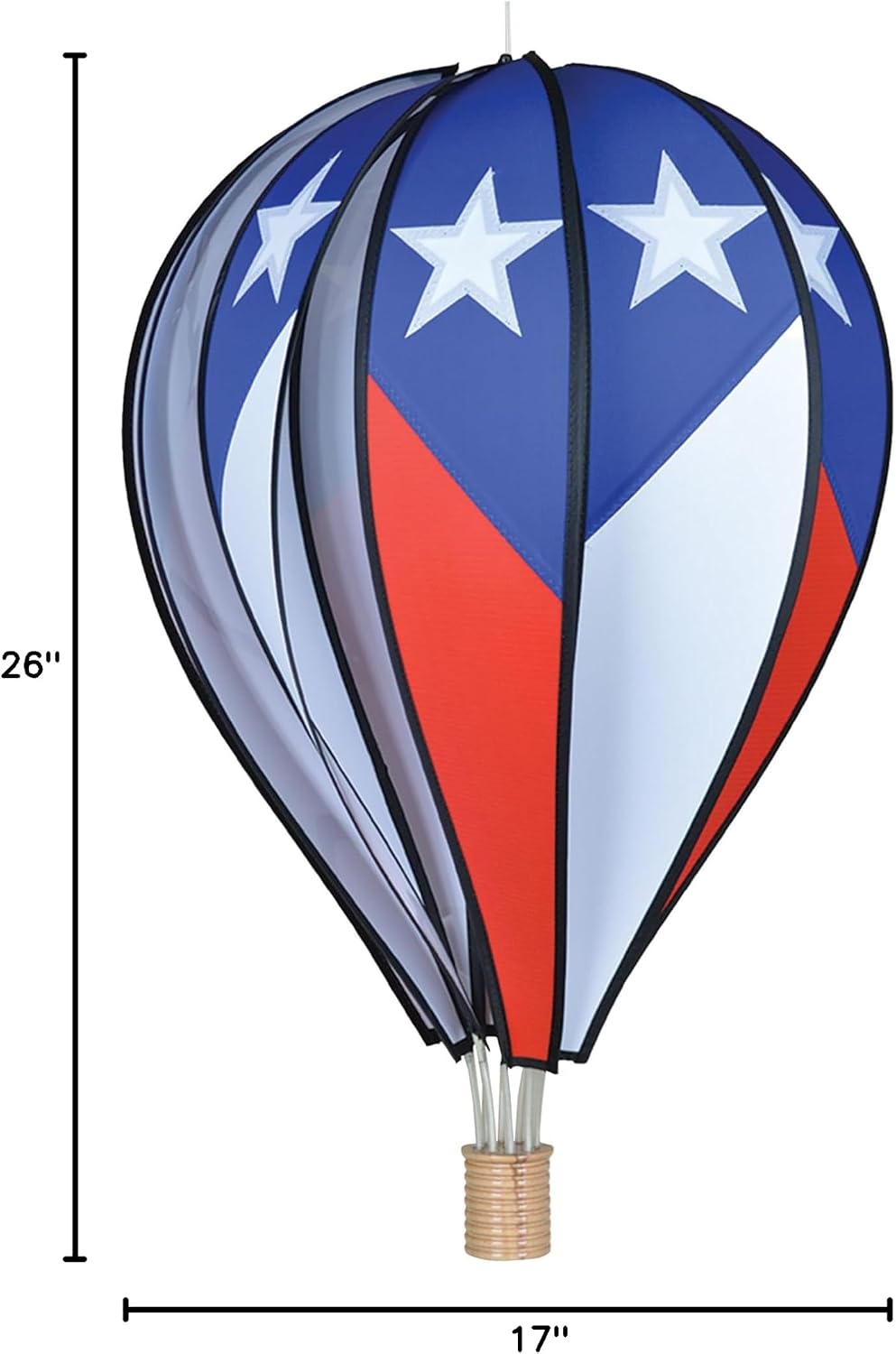 Hot Air Balloon Hanging Garden Spinner 26" - Vibrant Patriotic Design, Weather-Resistant Outdoor Decor, Durable & Lightweight for Patios, Yards