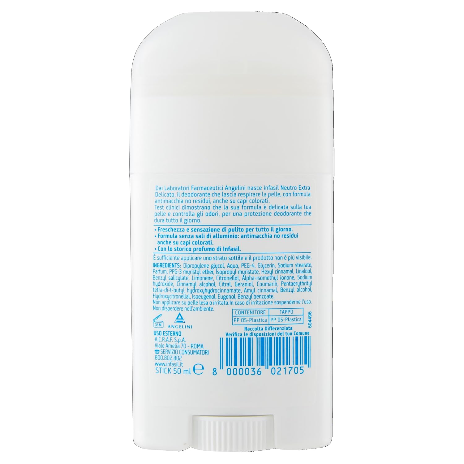 Infasil"Neutro" Deodorant Roll On Extra Delicate 50 ml / 1.76oz
