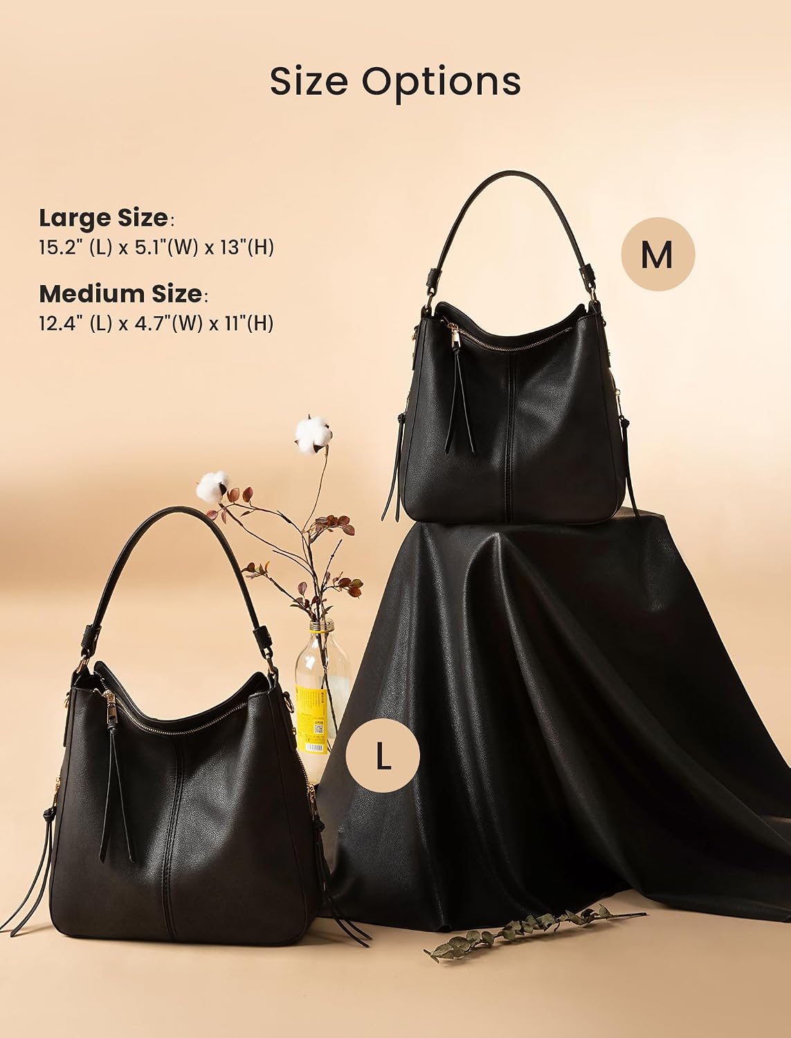 Hobo Crossbody Bag for Women, Designer Shoulder Purse Handbags