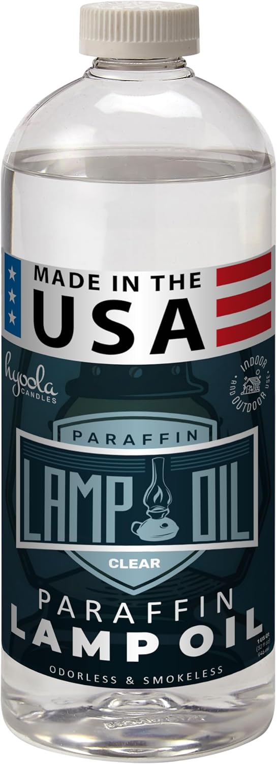 Hyoola Liquid Paraffin Lamp Oil - Clear Smokeless, Odorless, Ultra Clean Burning Fuel for Indoor and Outdoor Use - Highest Purity Available - 32oz