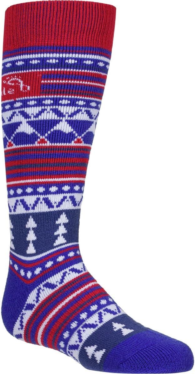Bridgedale Merino Ski Sock - 2-Pack - Kids' Royal/Red, M