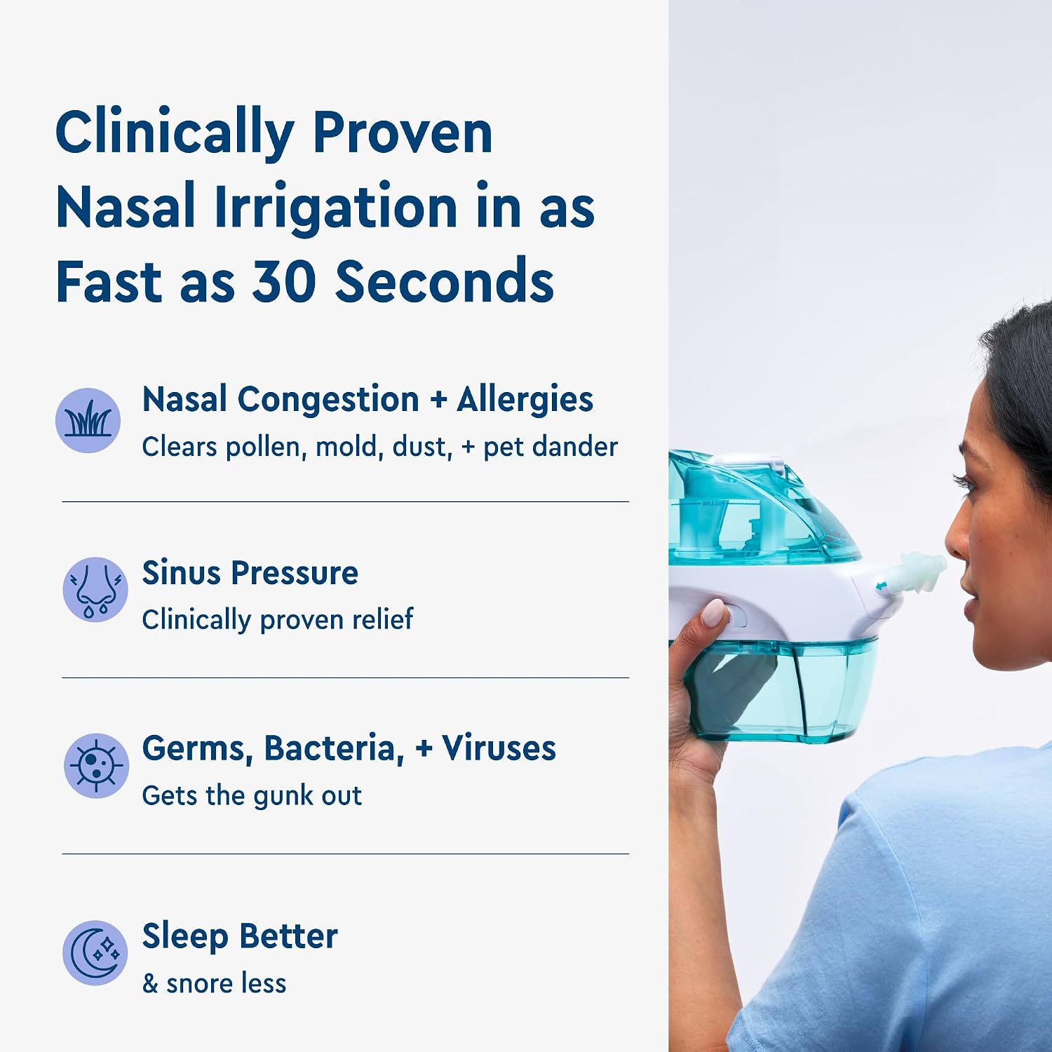 NAVAGE® Deluxe Bundle: Nose Cleaner, 30 SaltPods, Caddy, Black Bag | Deluxe Set: Powered Nose Sinus Cleaner, Storage Caddy, Batteries & Matching Black Travel Bag for Congestion & Sinus Relief