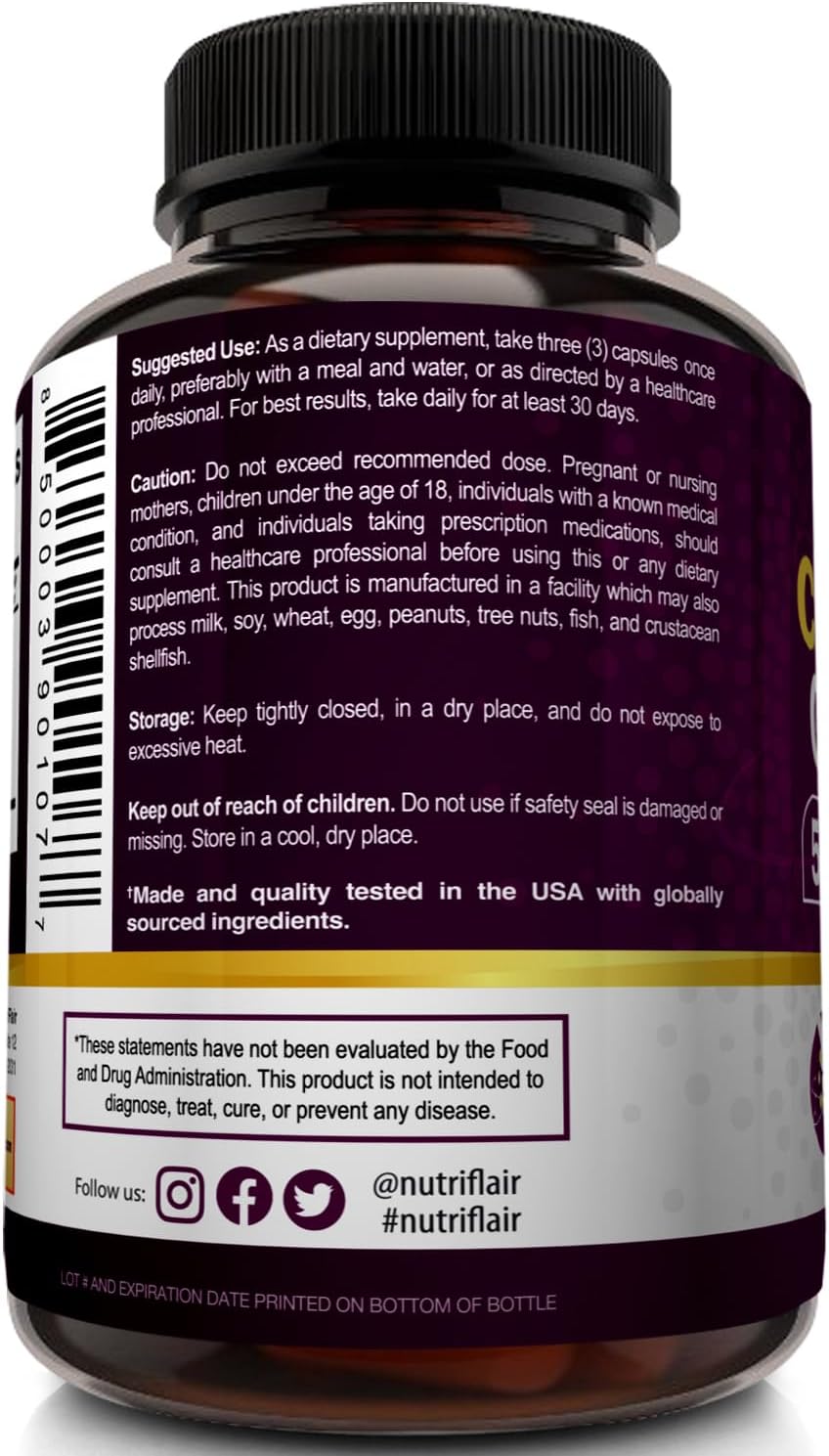 NutriFlair Multi Collagen Peptides 2250mg, 90 Capsules - Type I, II, III, V