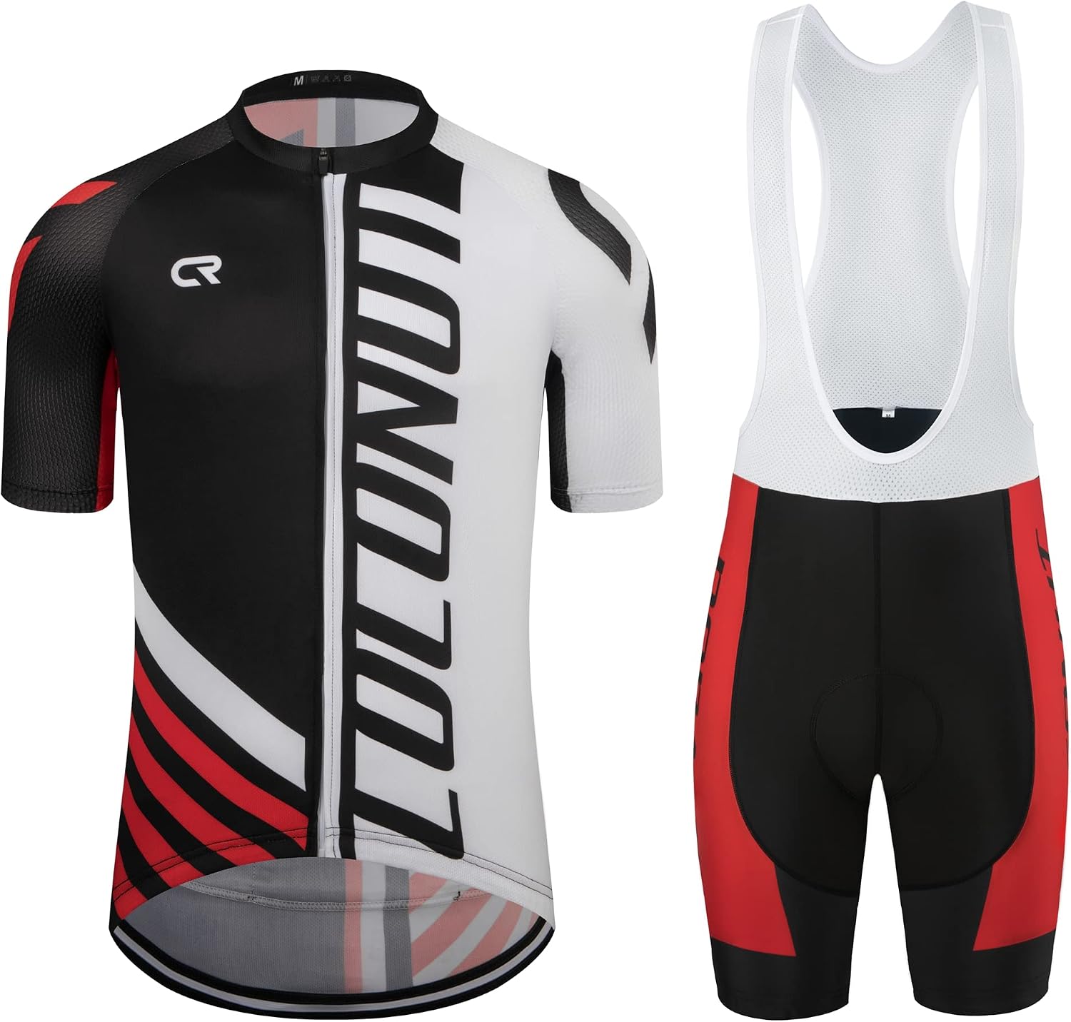 Coconut Ropamo CR Men's Cycling Jersey Set Road Bike Jersey Zipper Pocket Bib Shorts with 4D Padded Cycling Clothing Set