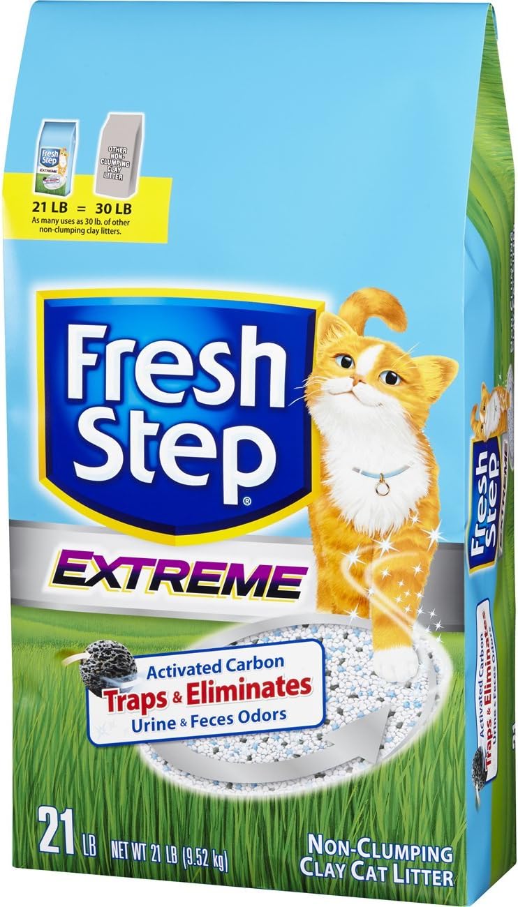 Fresh Step Extreme Clay, Non Clumping Cat Litter, Scented, 21 Pounds