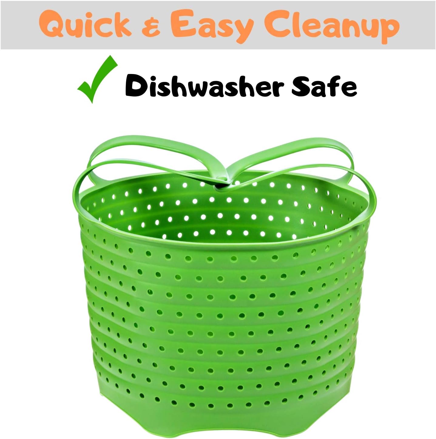 Silicone Steamer Basket | Foldable, Space-Saving | Fits 6,8 Qt Instant Pot and Similar-Sized Pressure Cookers Accessories | Silicone Strainer