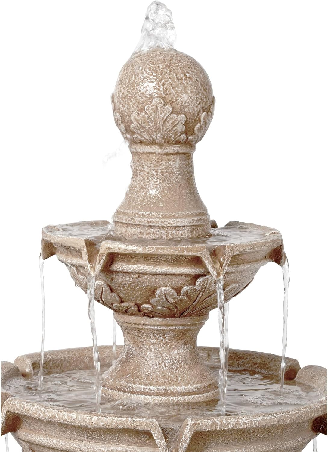 John Timberland Stafford 48" Three Tier Traditional Garden Outdoor Fountain | Large Italian Indoor Decor Faux Stone Floor Waterfall 3-Tier Standing