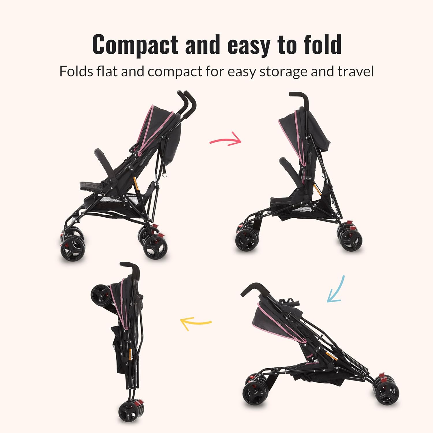 Dream On Me Vista Moonwalk Baby Stroller in Light Gray, Lightweight Infant Stroller with Compact Fold