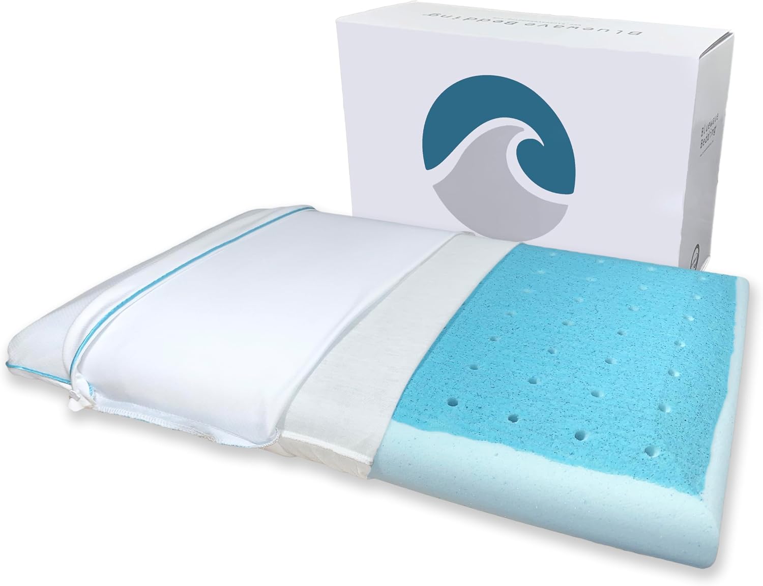 Bluewave Bedding Hyper Slim Gel Memory Foam Pillow for Stomach and Back Sleepers - Thin