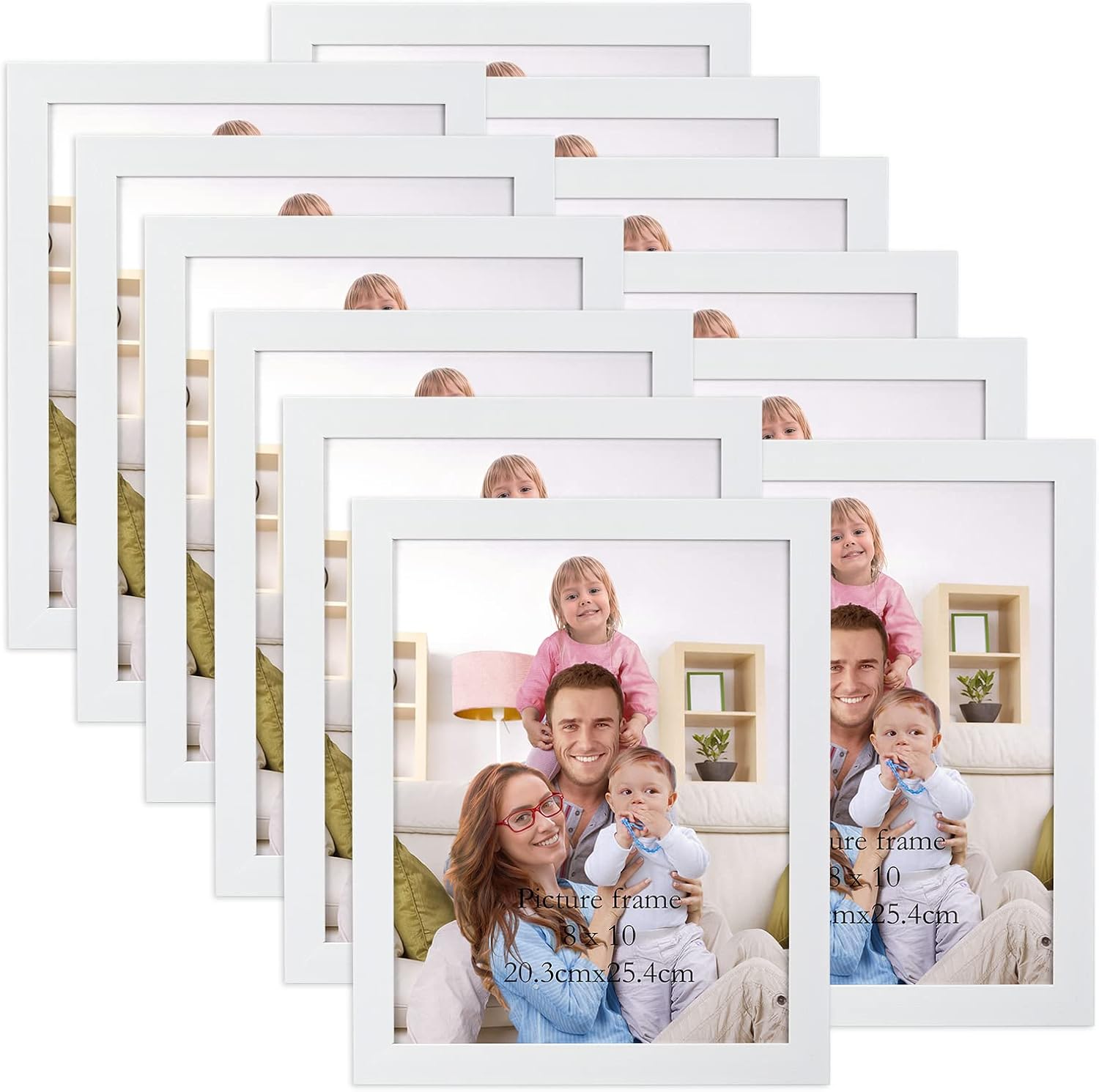 Giftgarden Black 8x10 Picture Frame Bulk, Multi 8 x 10 Photo Frames Set for Wall Hanging or Tabletop, 12 Pack