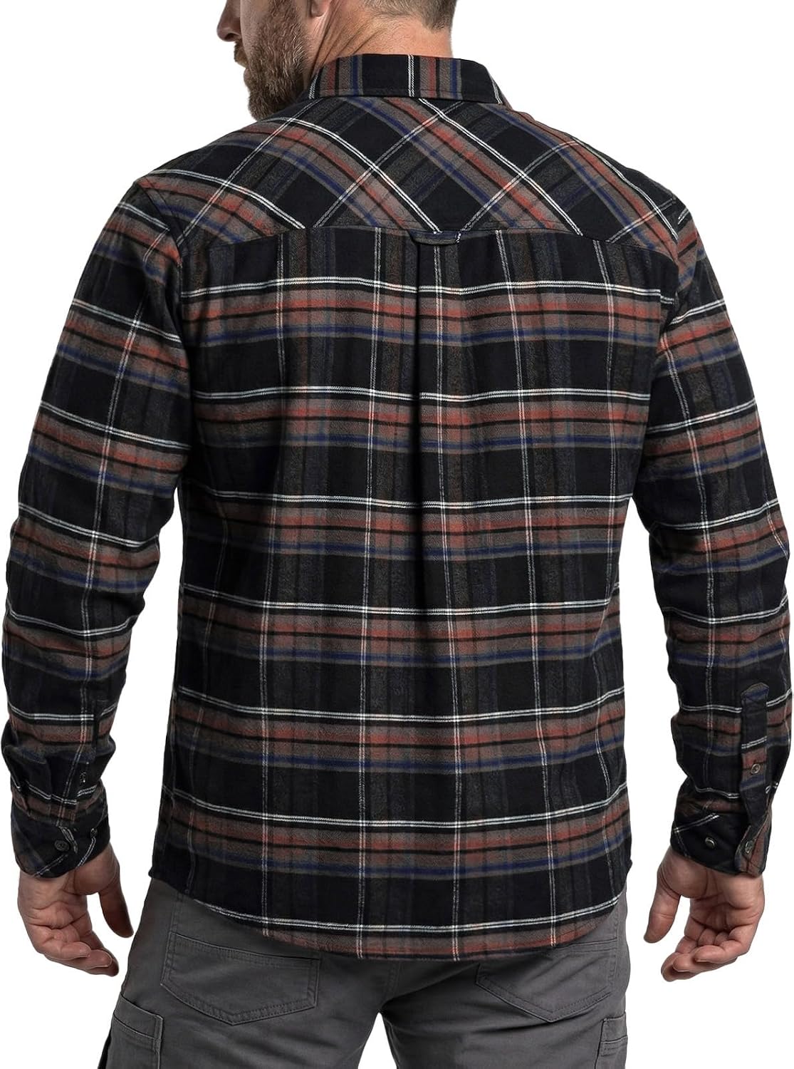 CQR Men's 100% All Cotton Button Down Flannel Shirts, Long Sleeve Brushed Warm Soft Casual Outdoor Plaid Shirt