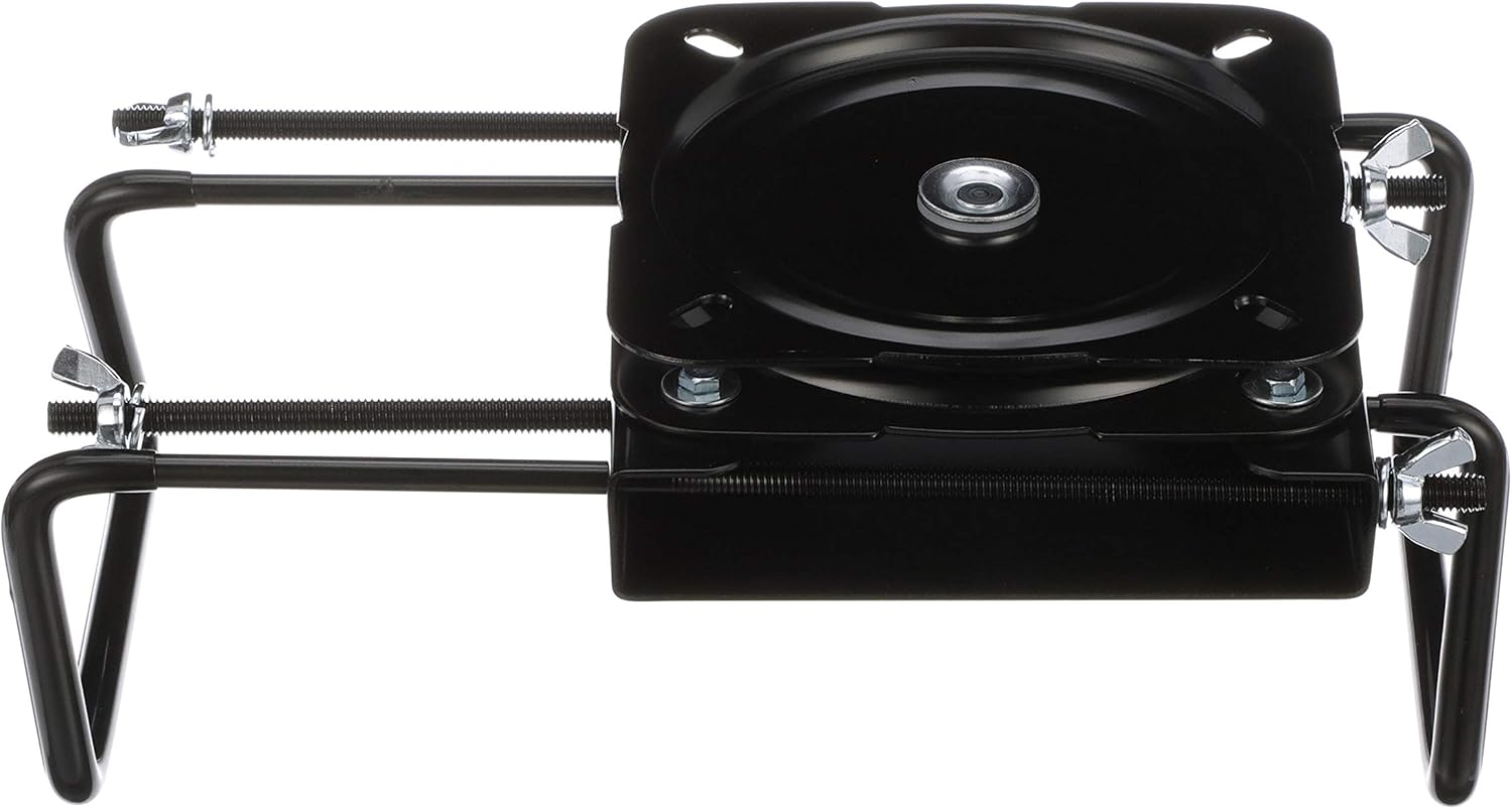 Attwood 15700-3 Seat Mount, Clamp-On With Swivel, Adjusts from 7 ½ inches to 18 inches, Black, Powder-Coated Steel