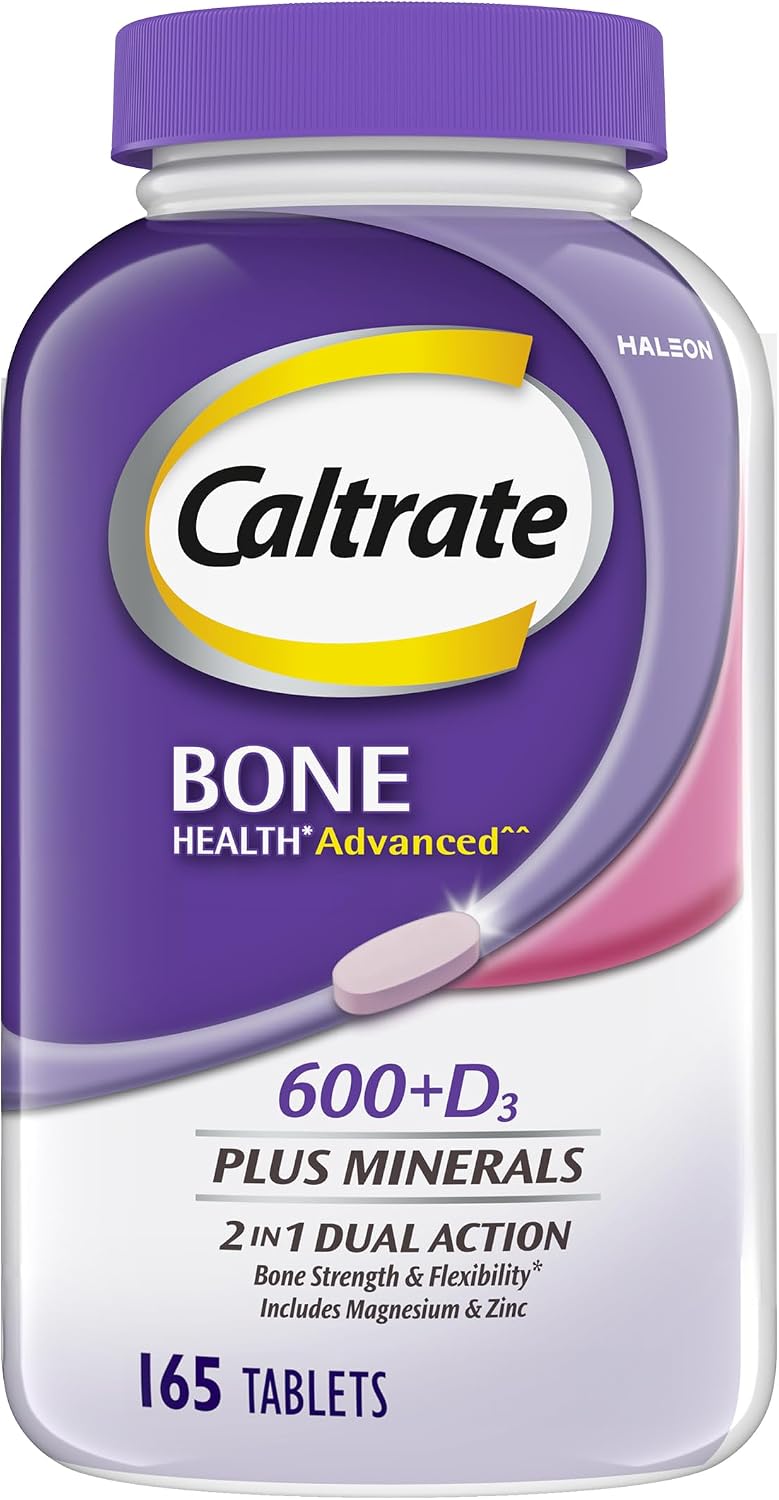 Caltrate 600 Plus D3 Vitamin D and Calcium Supplement Tablets, 165 Count | Highest Level of Vitamin D3, Maximizes Calcium Absorption to Support Strong Bones and Daily Function