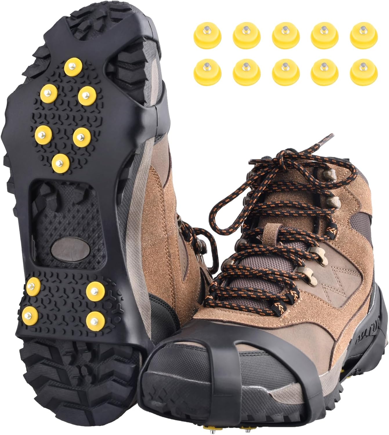 Ice Cleats for Shoes and Boots Anti Slip Ice Grips Snow Crampons Traction Cleats Hiking Fishing Walking Gear