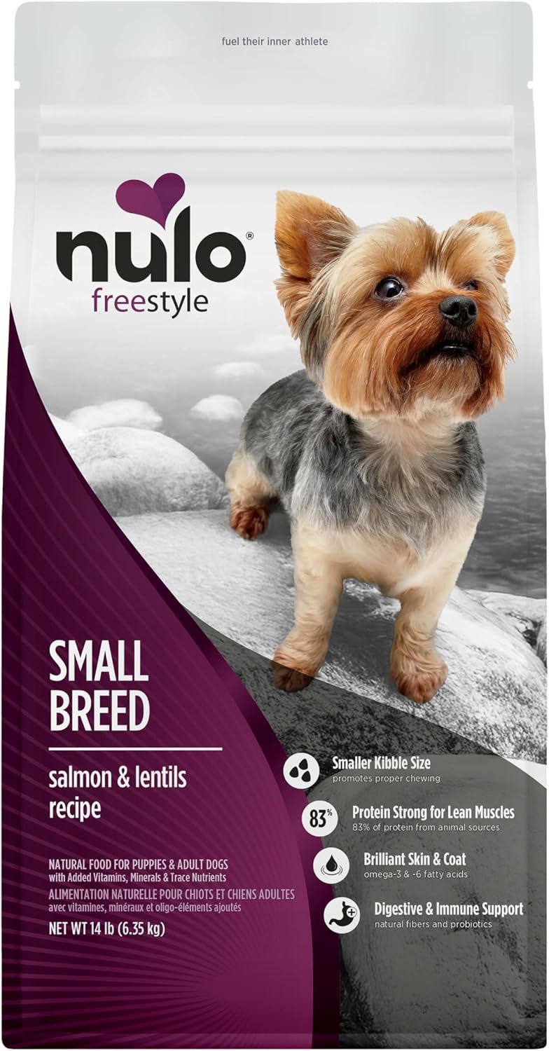 Nulo FreeStyle Small Breed Dog Food Dry - Salmon & Lentils, Puppy & Adult Grain Free Dog Food, Natural, High Protein