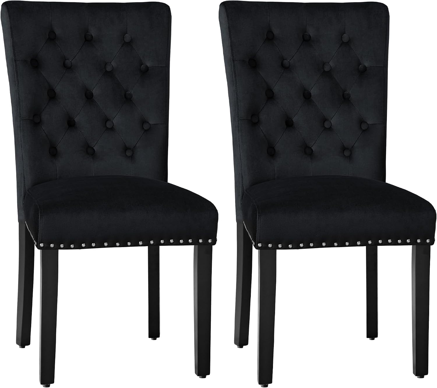 adochr Velvet Dining Chairs Set of 2, Parsons Kitchen Chair, Blue