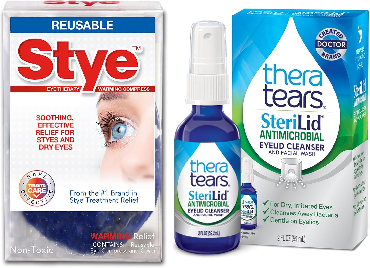 TheraTears SteriLid Antimicrobial Eyelid Cleanser and Face Wash, 2 Fl Oz