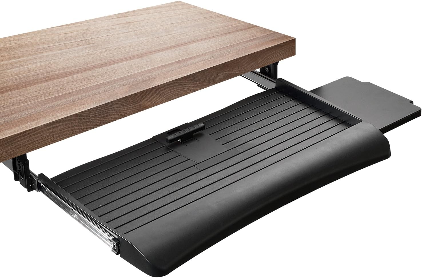 Mount-It! Keyboard Tray Under Desk with Adjustable Mouse Platform – Easy-Glide Sliding Drawer Under Desk Slide Out – Ergonomic Under Key Board