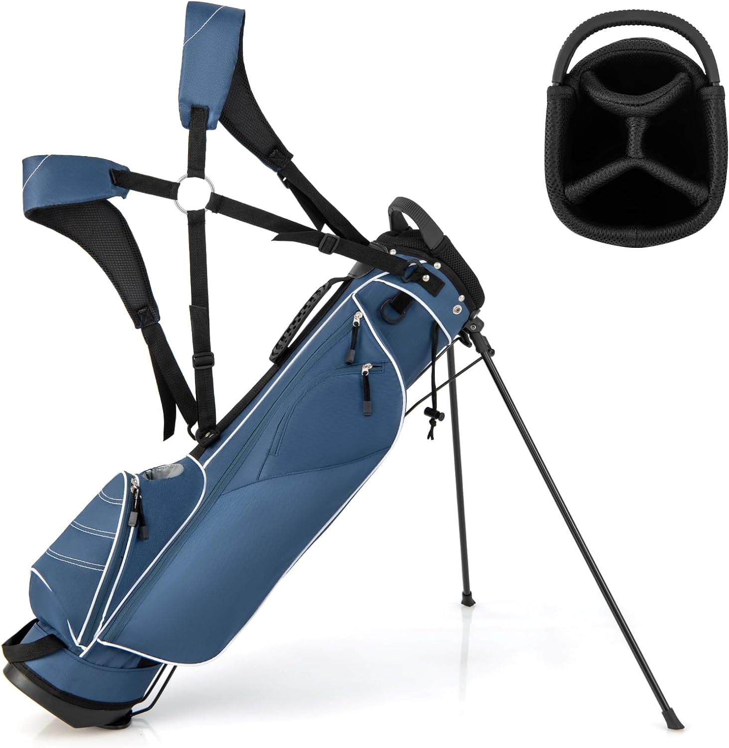 Tangkula Golf Stand Bag, Lightweight Organized Golf Bag, Easy Carry Shoulder Bag with 4 Way Dividers and 4 Pockets for Extra Storage