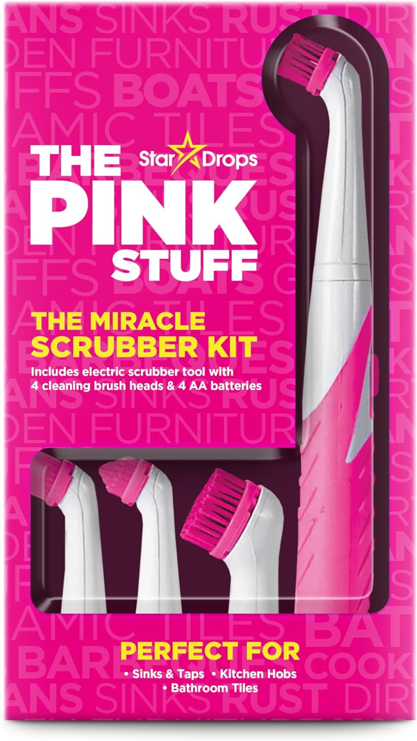 The Pink Stuff Miracle Scrubber Kit, Electric Cleaning Tool Set