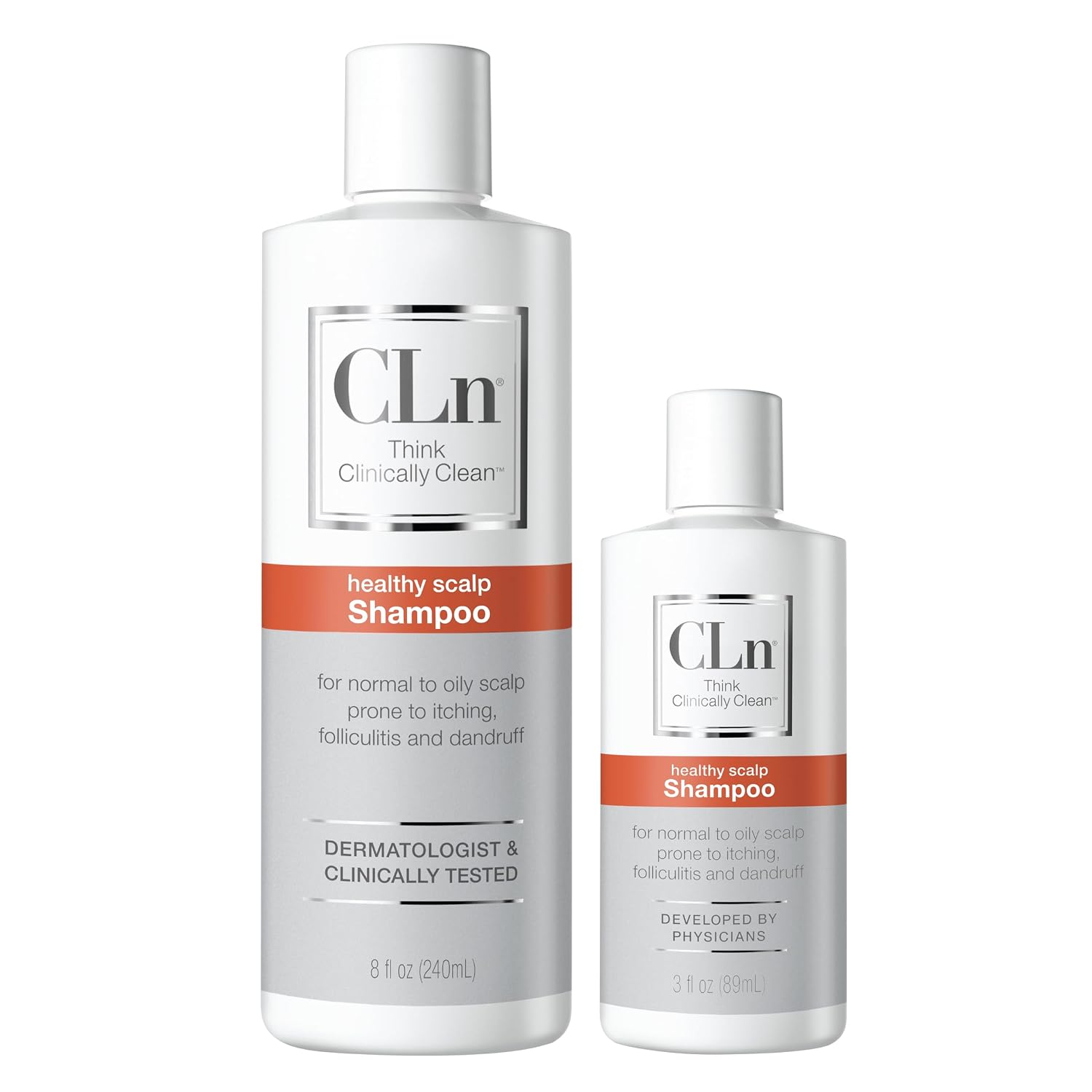 CLn® Shampoo - Clarifying Formula with Salicylic Acid, For Normal to Oily Scalp Prone to Folliculitis, Dandruff, Itchy & Flaky Scalp, Fragrance-Free & Paraben-Free, 8 fl. oz.