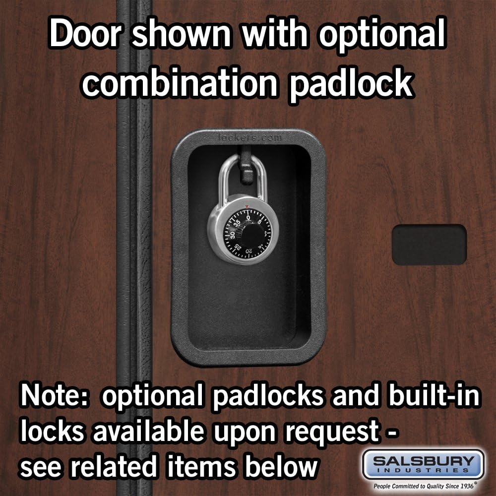 Salsbury Industries 2-Tier S-Style Extra Wide Designer Wood Locker with Three Wide Storage Units, 6-Feet High by 18-Inch Deep, Mahogany