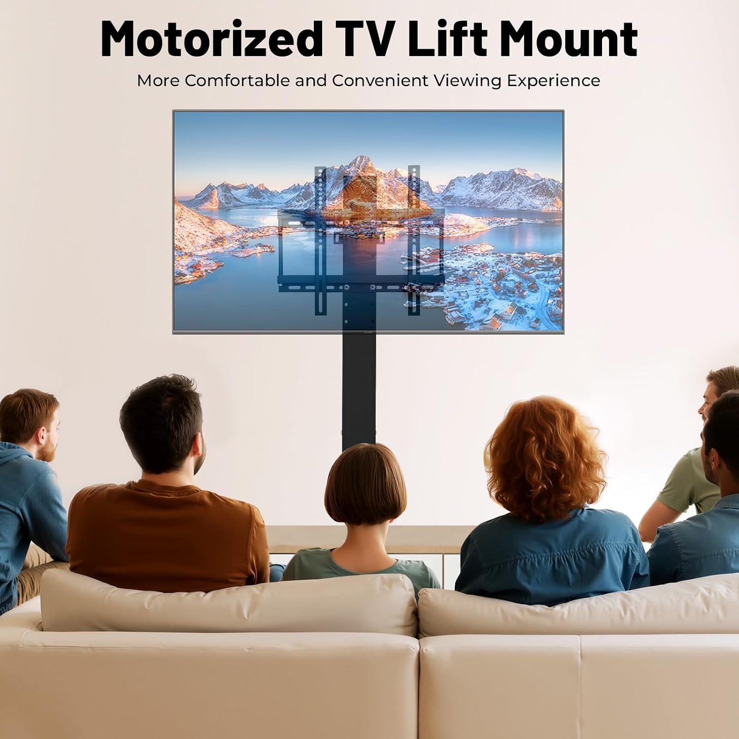 Motorized TV Lift, 110V Automatic Lift TV Bracket Height Adjustable TVs Stand with Remote Control for 26"-57" Television Size