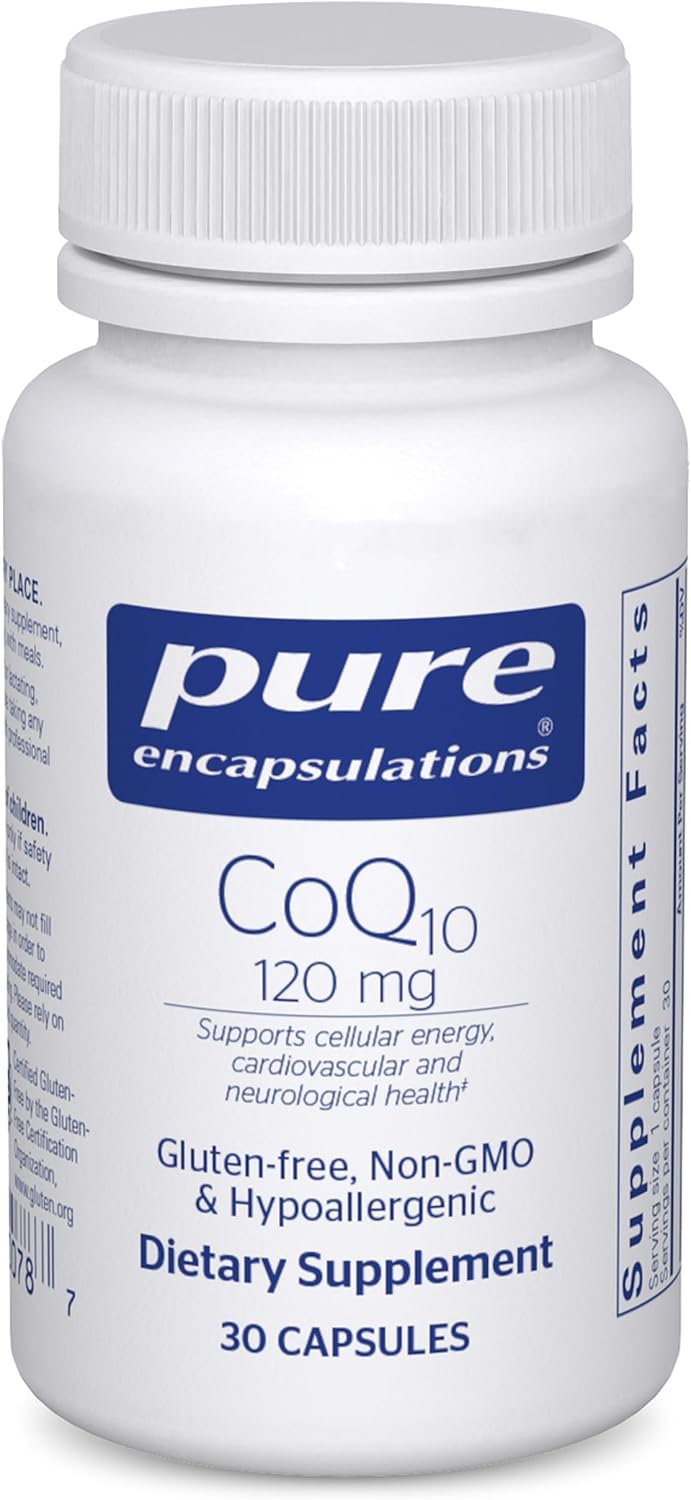 Pure Encapsulations CoQ10 120 mg - Coenzyme Q10 Supplement for Heart Health, Energy, Antioxidants, Brain & Memory Health - Cellular Health, Cognition & Cardiovascular Support* - 120 Capsules | Coenzyme Q10 Supplement for Heart Health, Energy, Antioxidant…