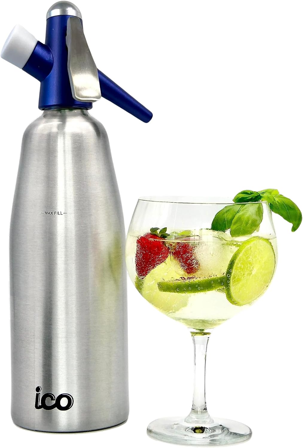 Premium Soda Siphon (1-Pint), Portable Sparkling Water Maker and Soda Maker | Carbonated Water Machine to Make Soda Water, Cocktails, Hard Seltzers