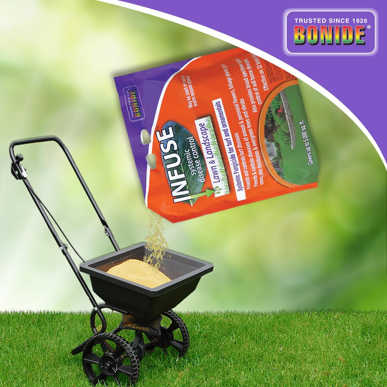 Bonide Infuse Lawn & Landscape Systemic Disease Control, 7.5 lb. | Ready-to-Use Granules, Fungicide for Turf & Ornamentals