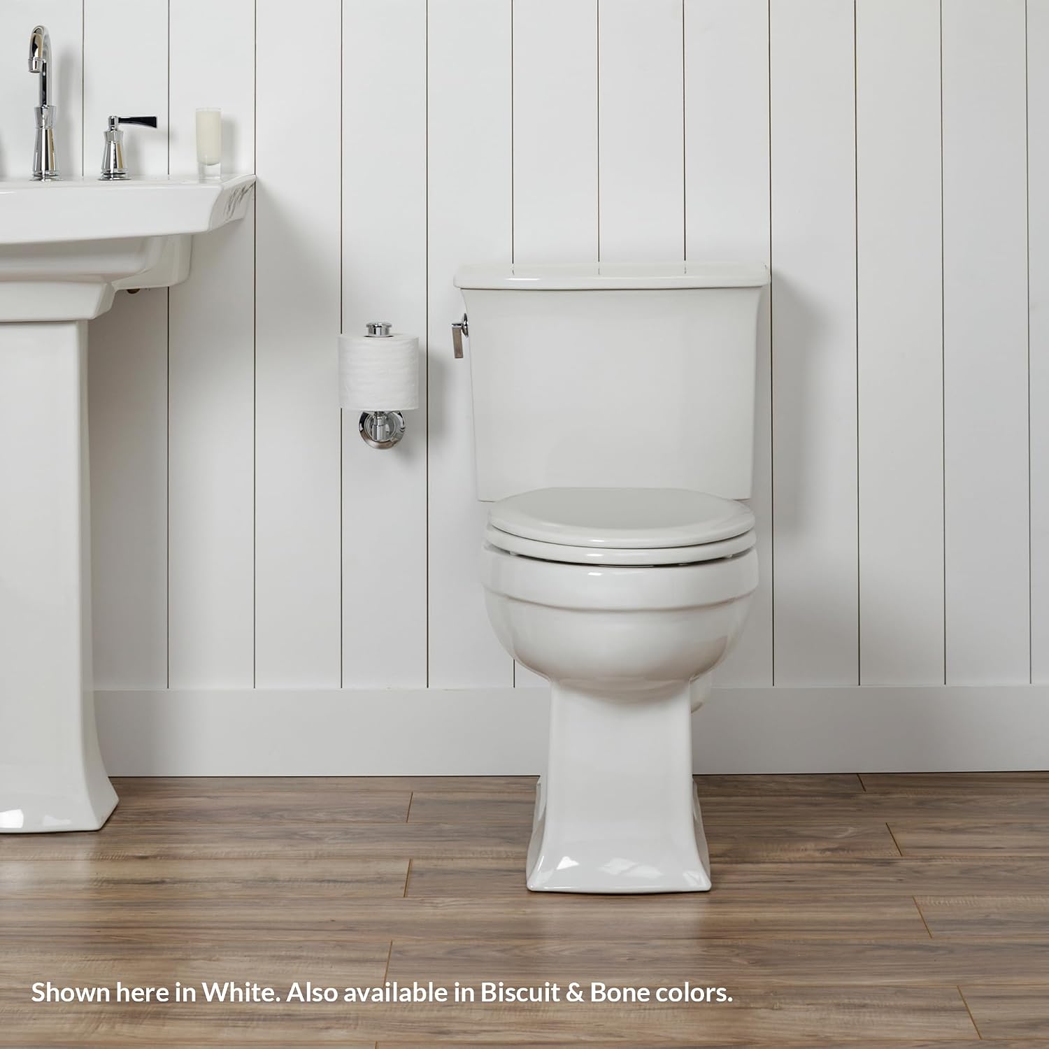 Mayfair Cameron Black Toilet Seat, Non Slip Heavy Duty Wood, Easy Clean, Made in USA, Round