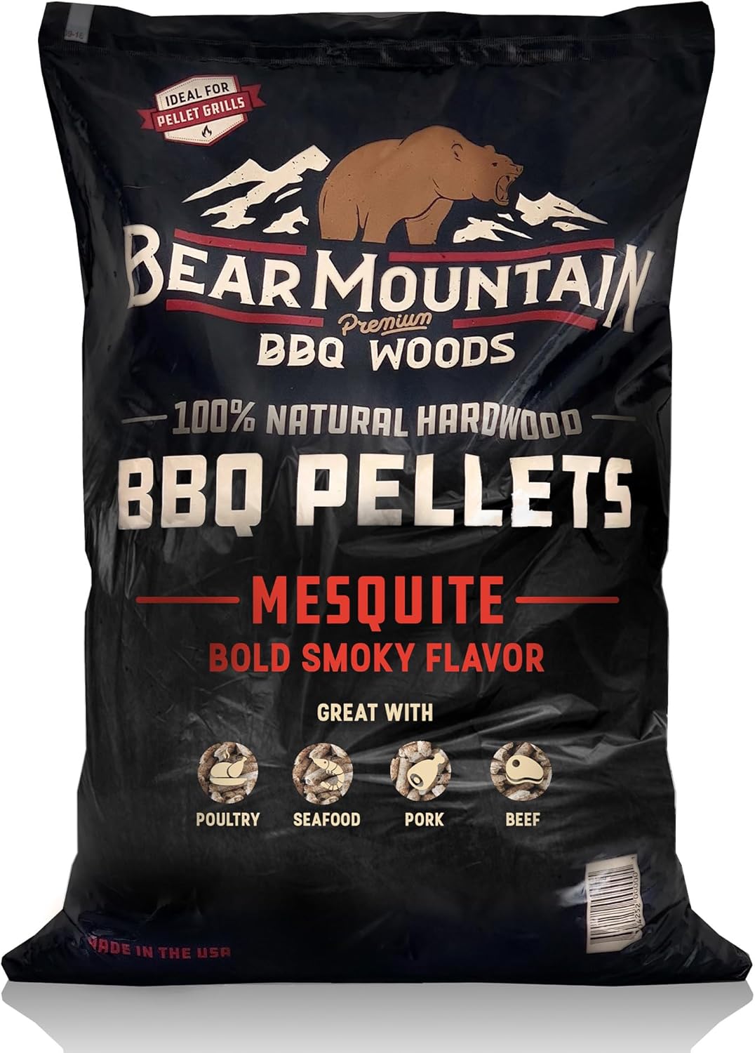 Bear Mountain Gourmet Blend Pellets for Smoker and Grill, 40lb Bag